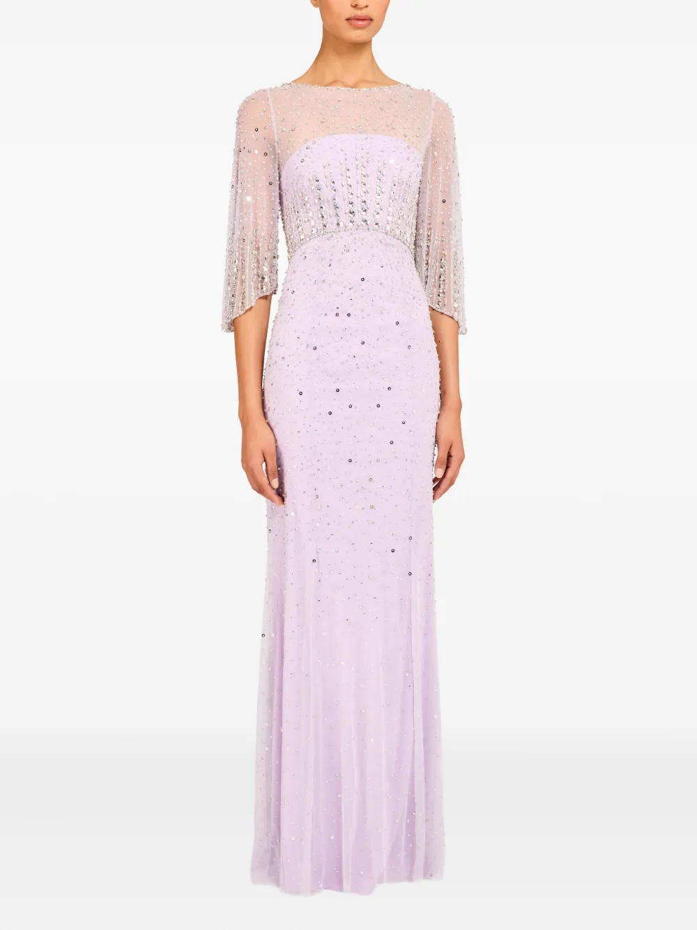 Jenny Packham Sequin Embellished Kiya Dress In Purple