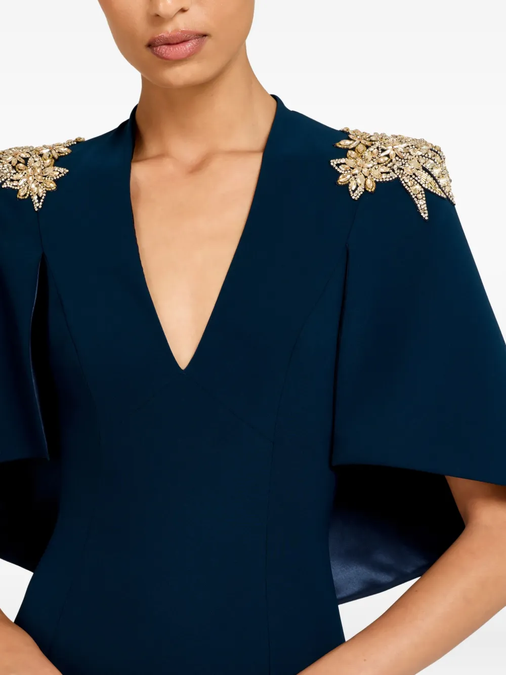 Jenny Packham Embellished Maxi Dress In Blue