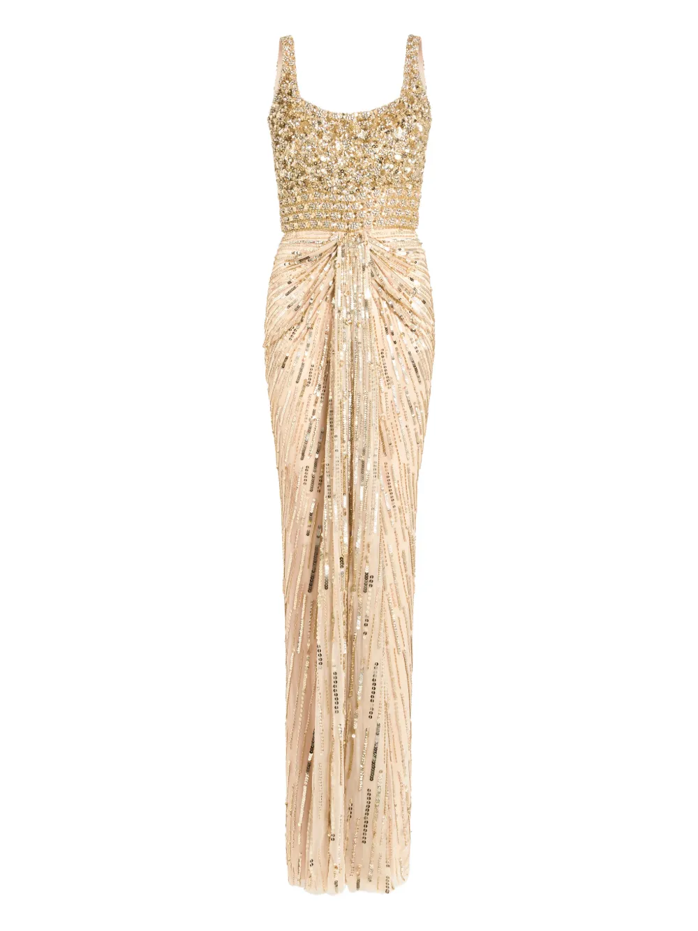 Jenny Packham embellished draped elixir dress - Toni neutri