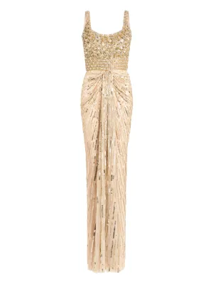 Jenny Packham Nova スパンコール マキシドレス | ニュートラル