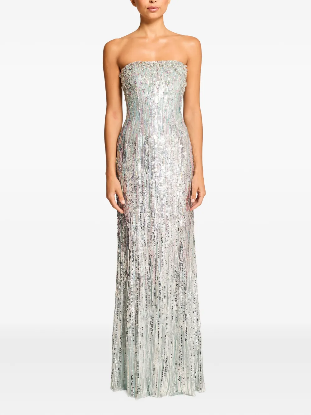 Jenny Packham Honesty maxi-jurk met pailletten - Grijs