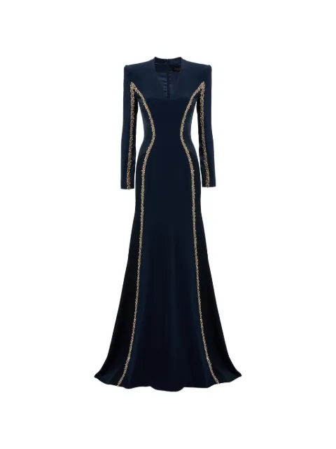 Jenny Packham vestido largo manga larga con detalles