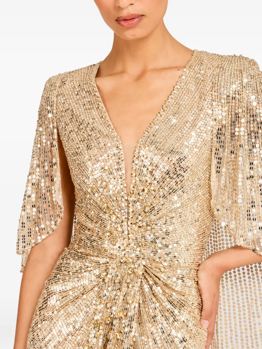 Jenny Packham Carrie Maxi Dress In Gold