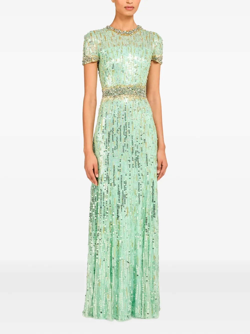Jenny Packham Celeste Maxi Dress In Green