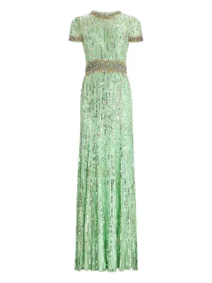 Elie Saab Embroidered Tulle Midi Dress | Neutrals