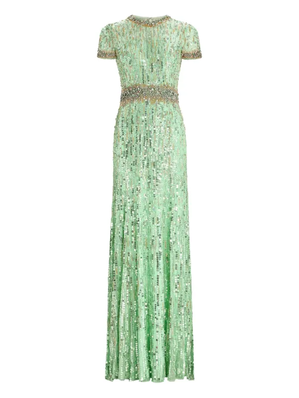 Jenny Packham Celeste Maxi Dress | Green | FARFETCH ID