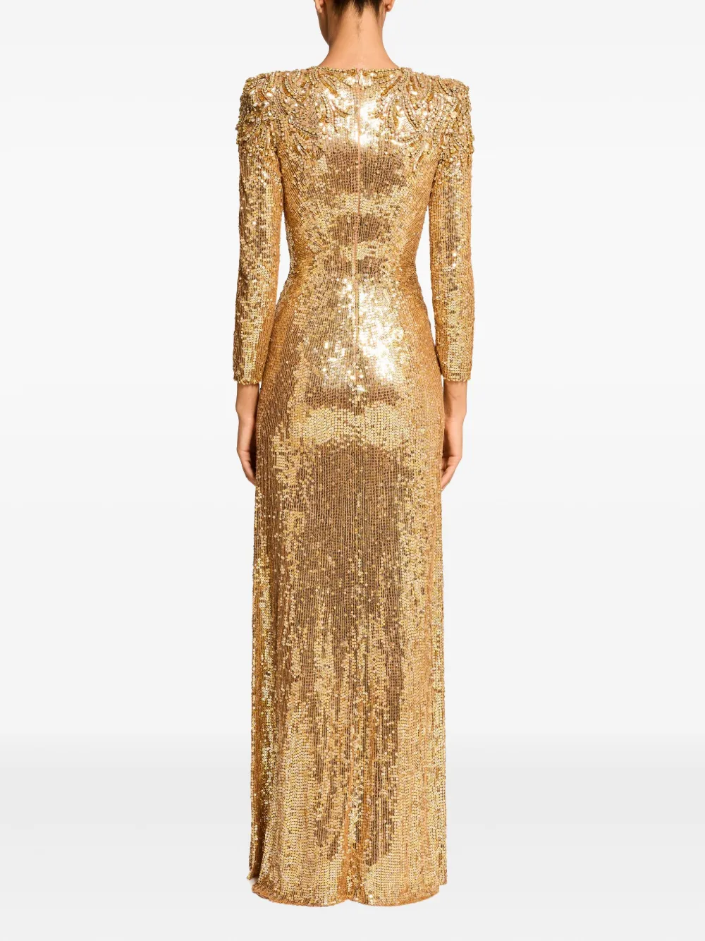 Jenny Packham Sequin Embellished Dulcet Dress In Gold