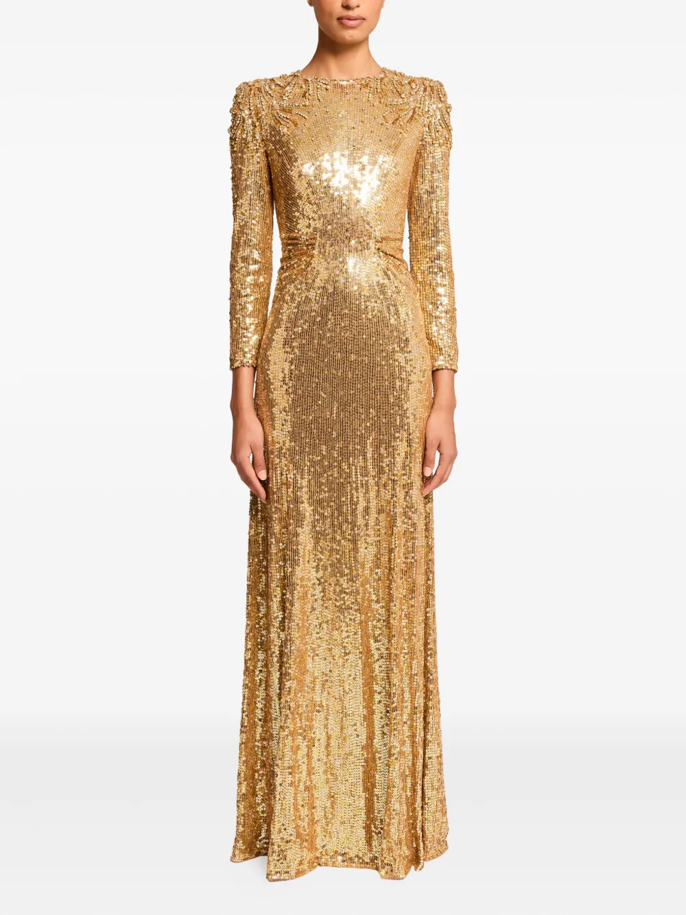 Jenny Packham Sequin Embellished Dulcet Dress In Gold