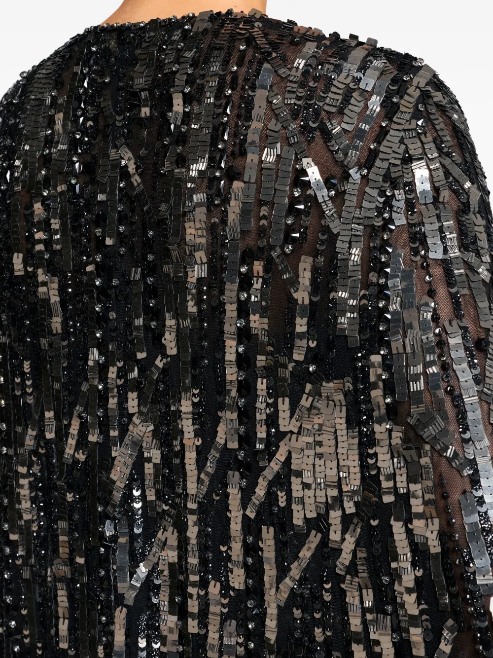 Jenny Packham Sequin-embellished Maxi Dress In Gray