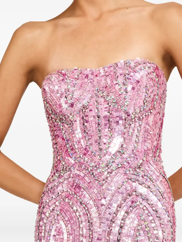 purple sequin dress euphoria Euphoria Sequin-embellished Strapless Dress In Purple