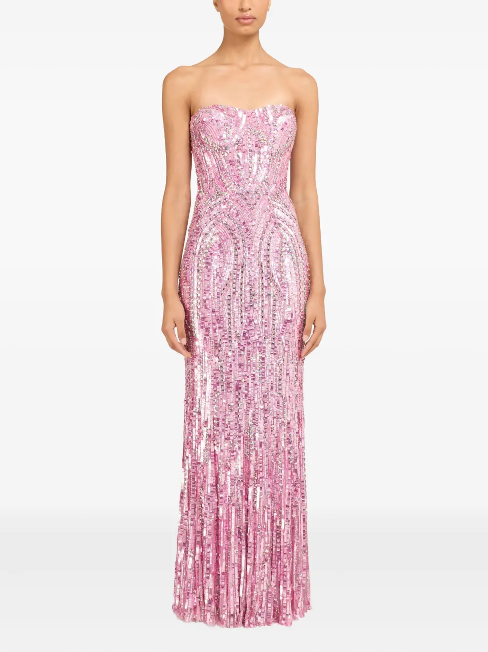 Jenny Packham Strapless Euphoria jurk verfraaid met pailletten - Roze