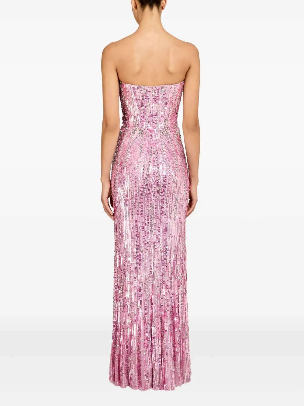Jenny Packham Sequin-embellished Strapless Euphoria Dress In Pink