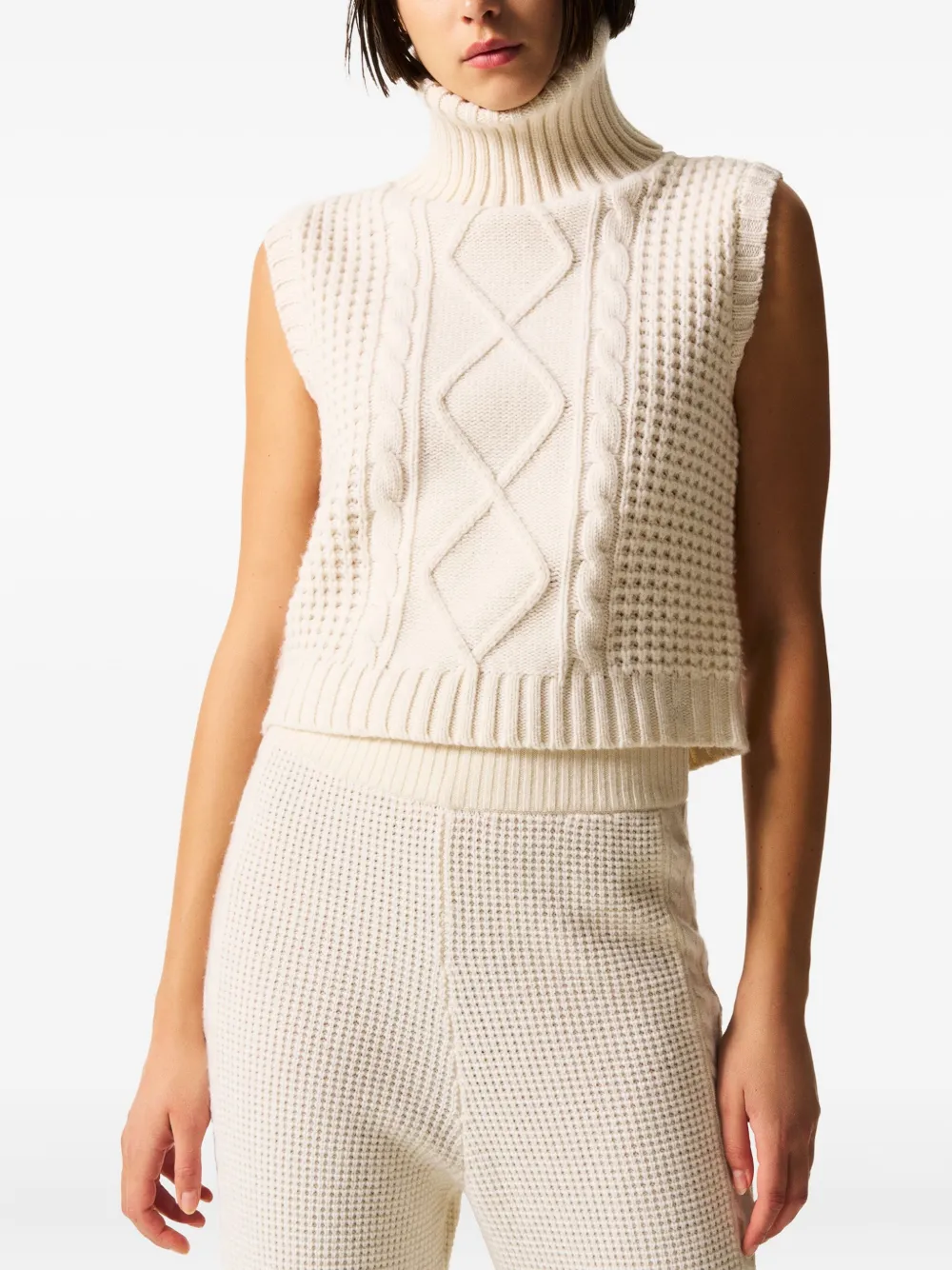 Perfect Moment Kabelgebreide top Beige