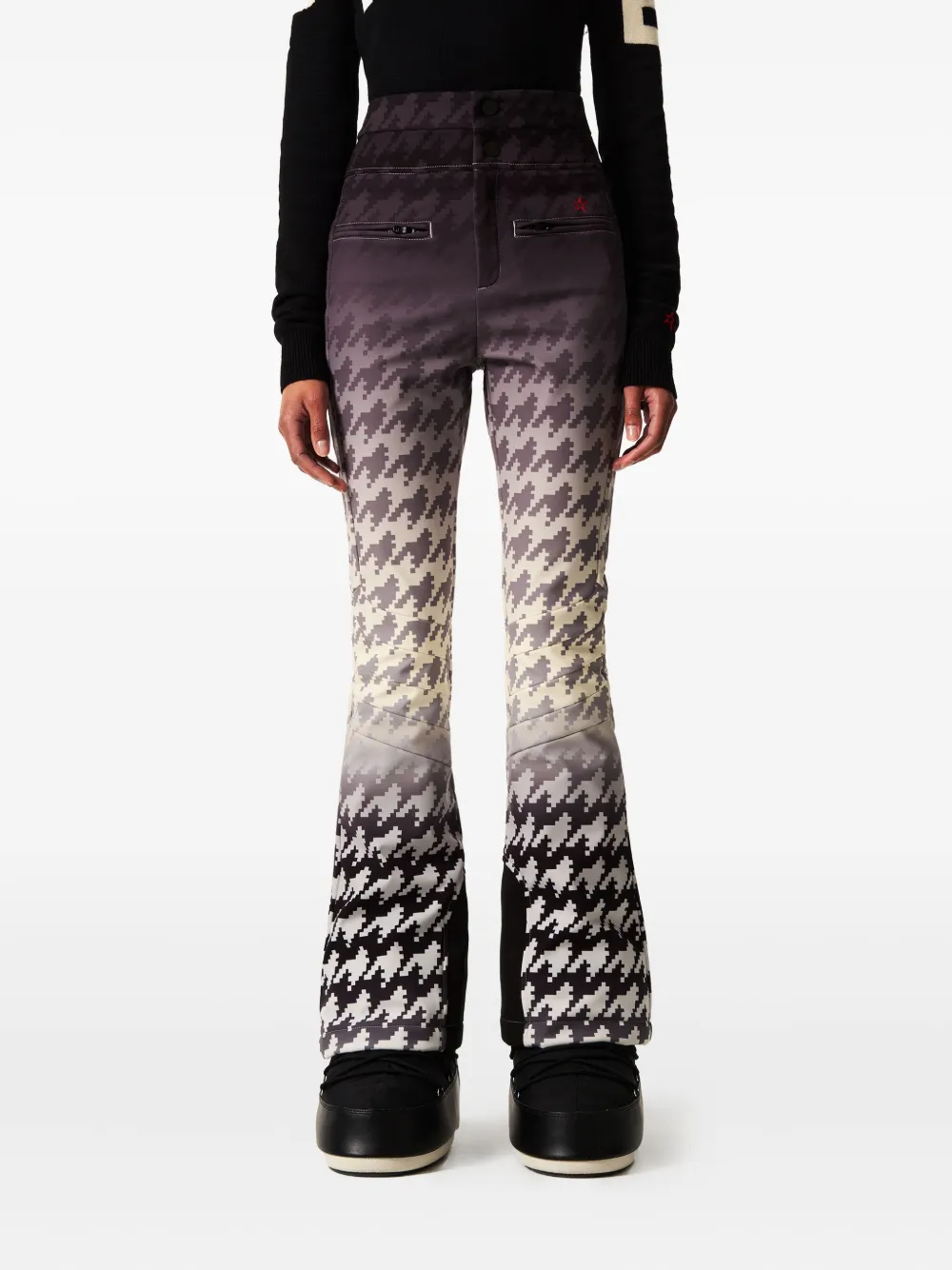 Perfect Moment houndstooth flared trousers | Neutrals | Image 1