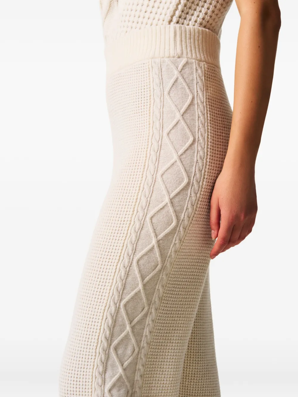 Perfect Moment Cable-knit Trousers In White