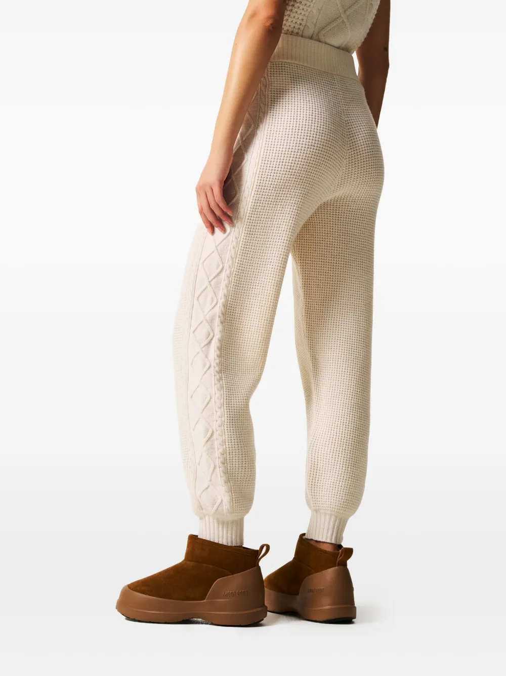 Perfect Moment Cable-knit Trousers In White