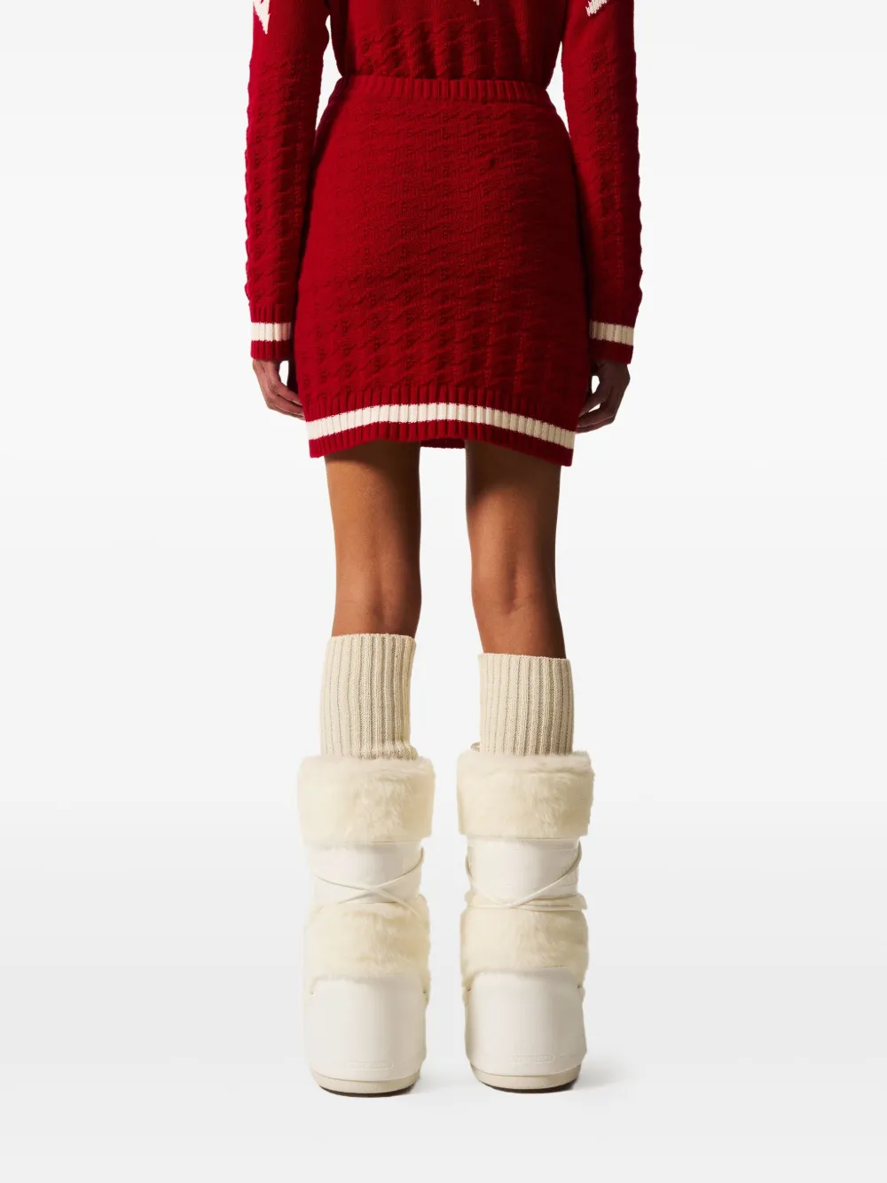 Perfect Moment Rok met gestreept detail en textuur Rood