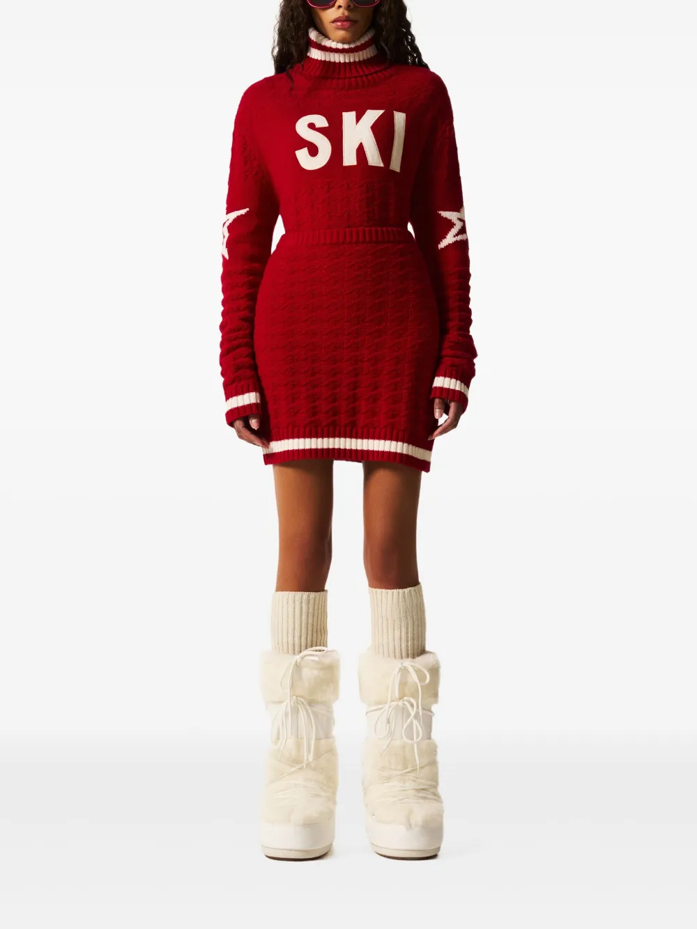 Perfect Moment Rok met gestreept detail en textuur - Rood