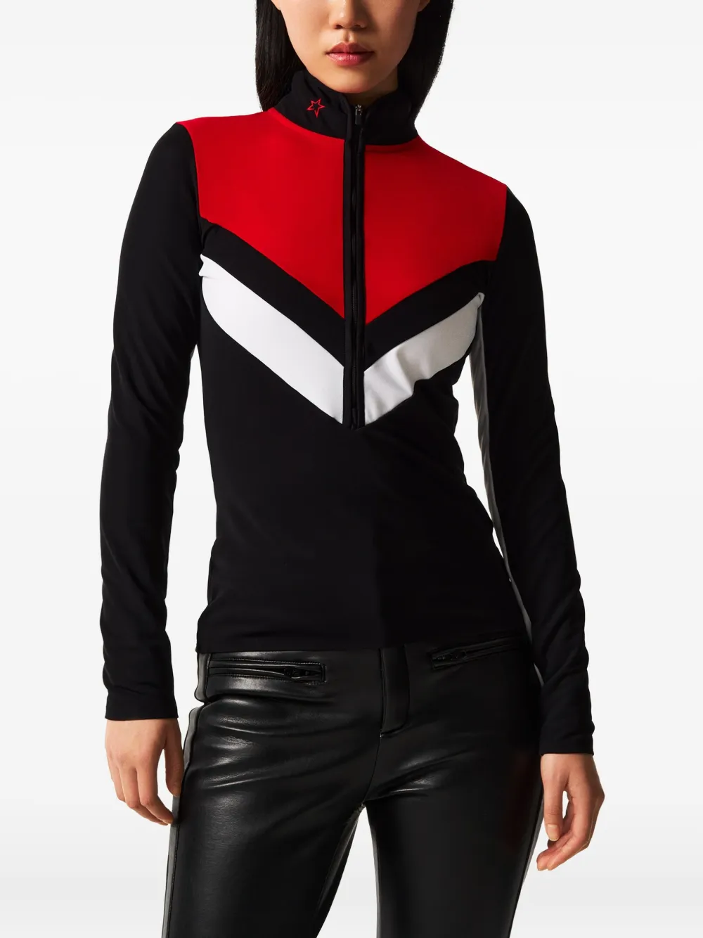 Perfect Moment Jg Thermal Half-zip Base Layer Top Xl In Black