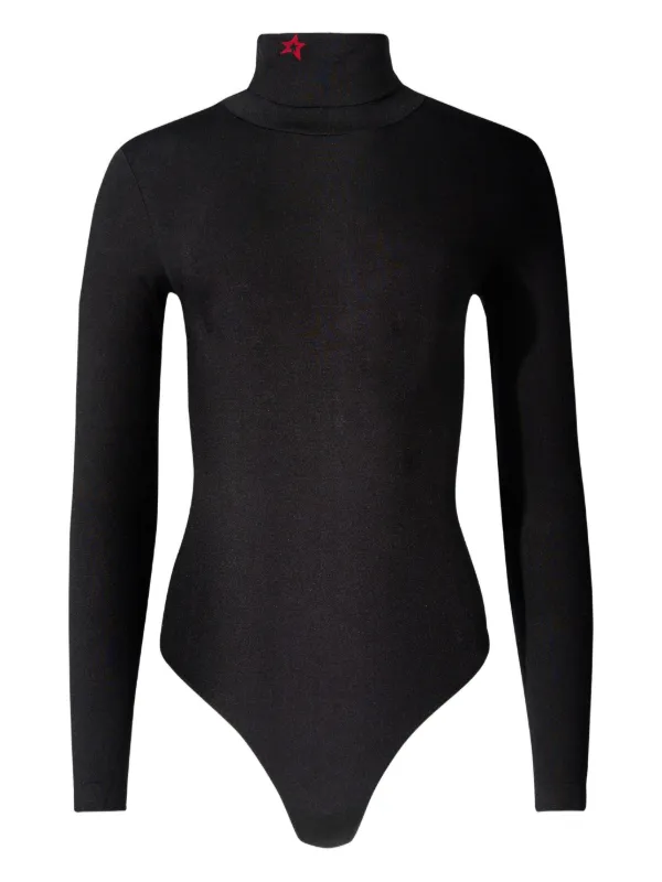 Perfect Moment Star Turtleneck Top in Black