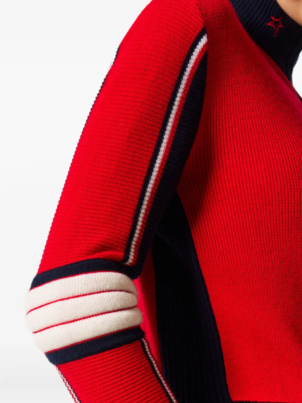Perfect Moment Zip-up Star-detail Cardigan In Red