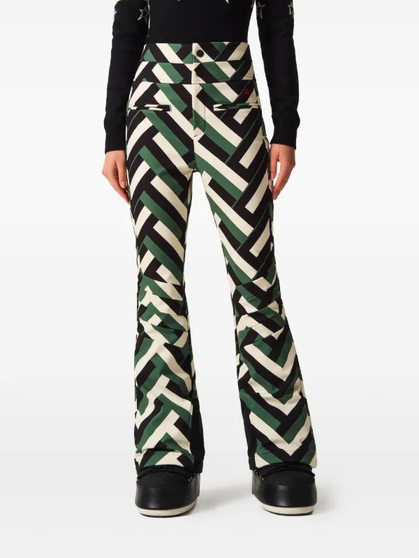 Perfect Moment Pantalon De Ski Évasé à Chevrons Vert FARFETCH MA