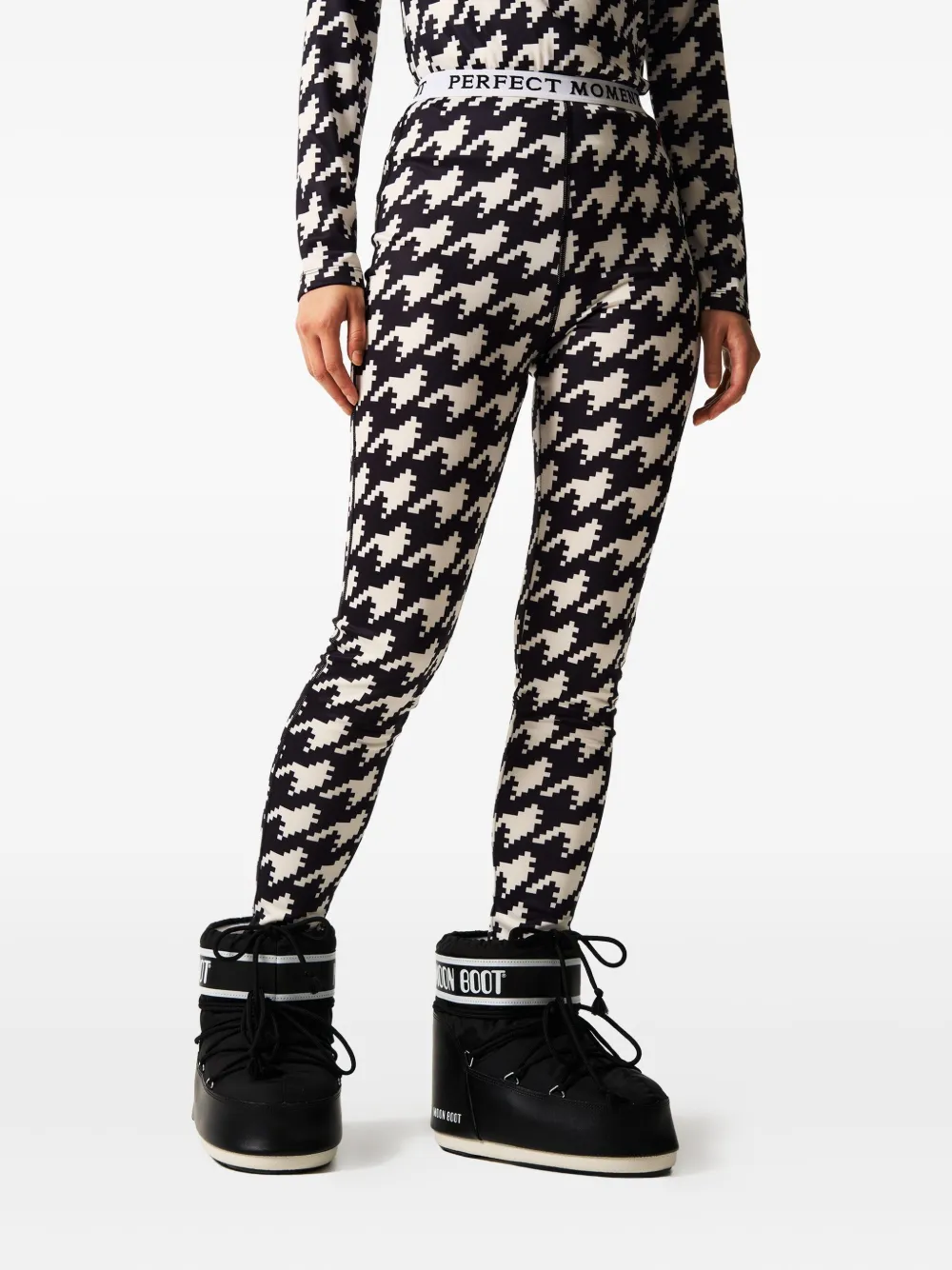 Perfect Moment Houndstooth Base Layer Leggings In Multi