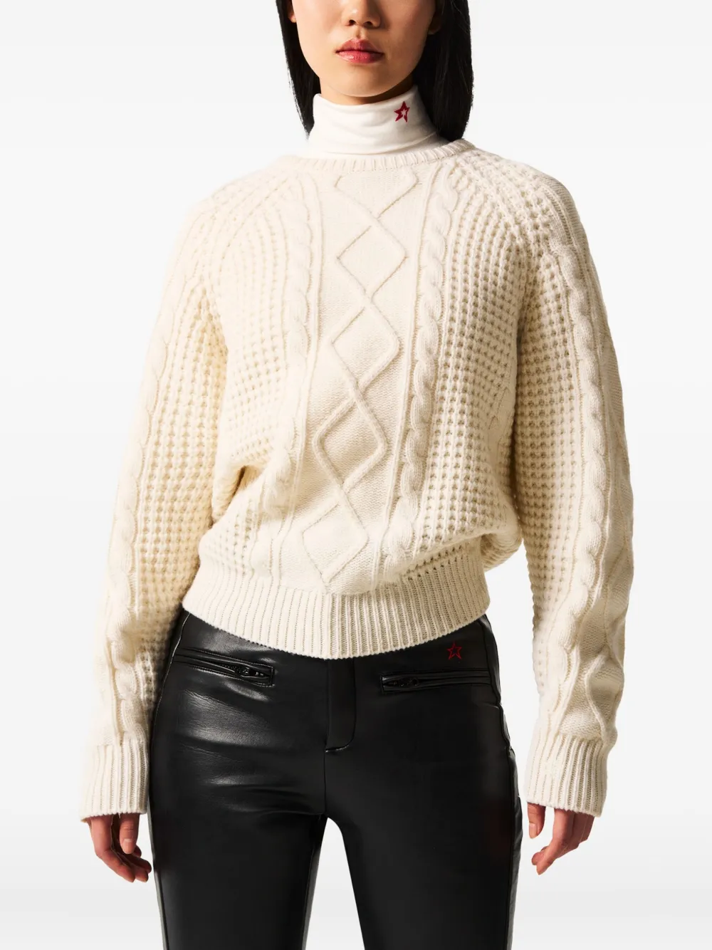 Perfect Moment Crystal Merino Wool Sweater Xl In White