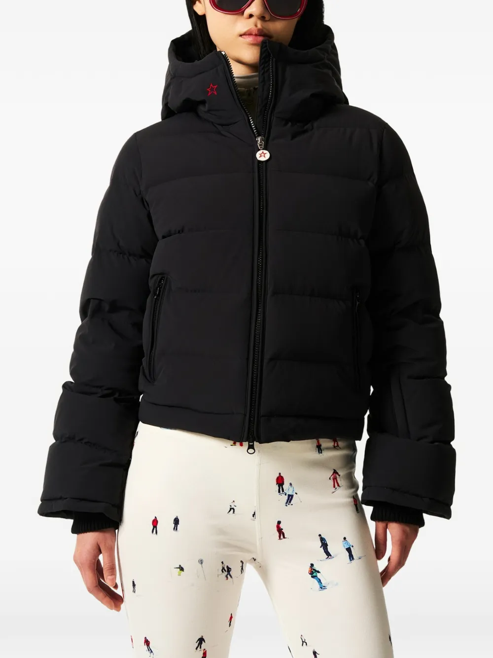 Perfect Moment Polar Flare Down Jacket in Black, view 3
