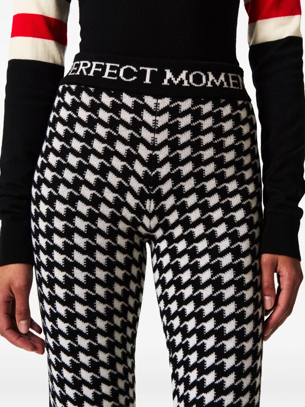 Perfect Moment Houndstooth-pattern Logo-waistband Pants In Multi
