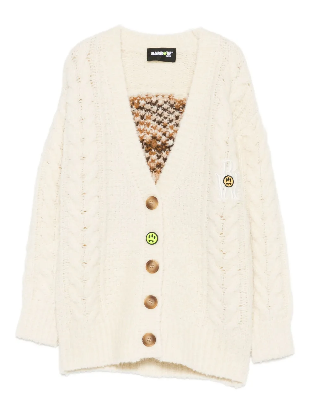 Barrow kids cable-knit appliqué-detail cardigan - Toni neutri