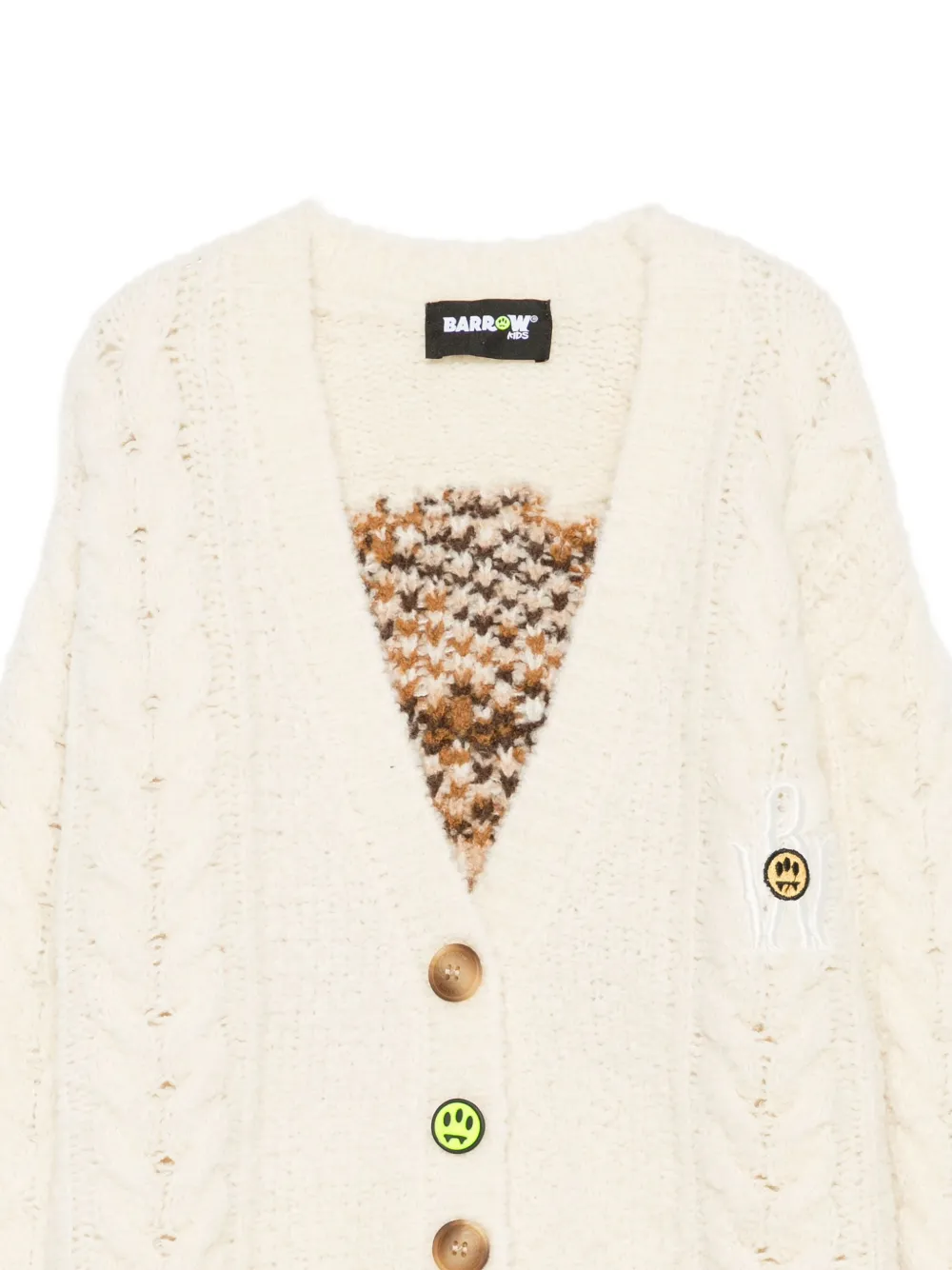 Barrow kids Kabelgebreid vest met applicatie Beige