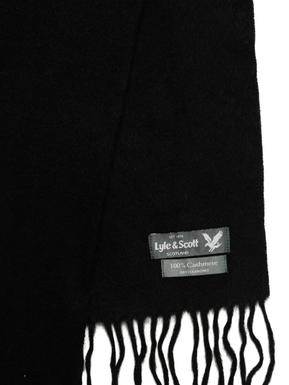 Lyle & Scott Logo-embroidered Scarf In Black