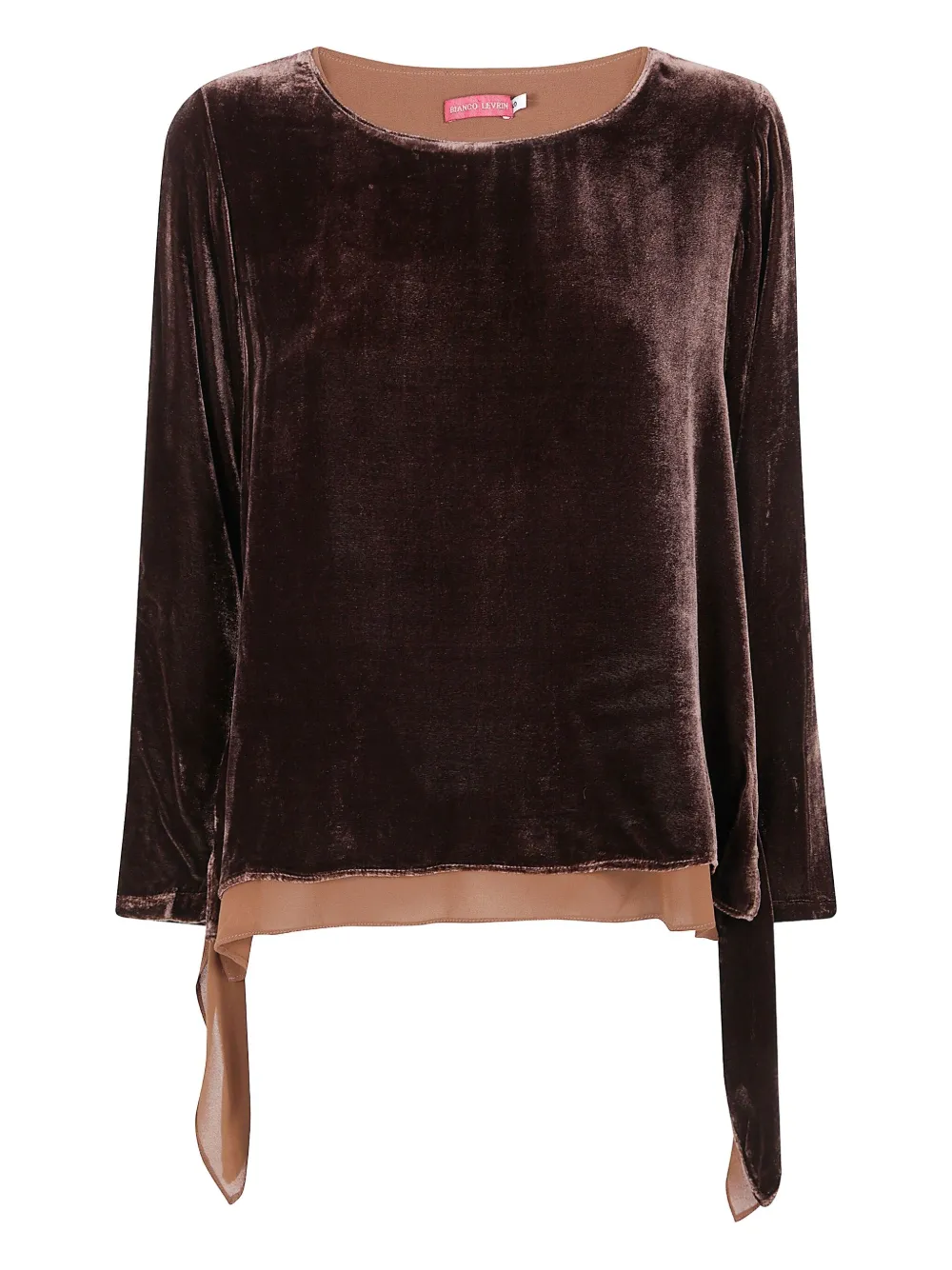 Bianco Levrin velvet plain top | Brown | Image 1