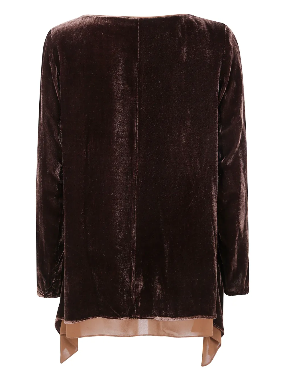 Bianco Levrin velvet plain top - Bruin