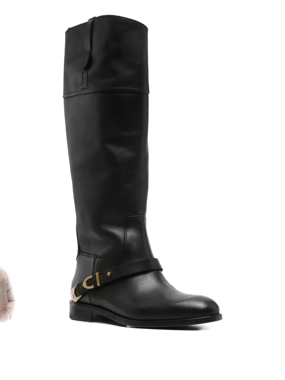 Golden Goose Charlie Buckled Knee-high Boots In Black