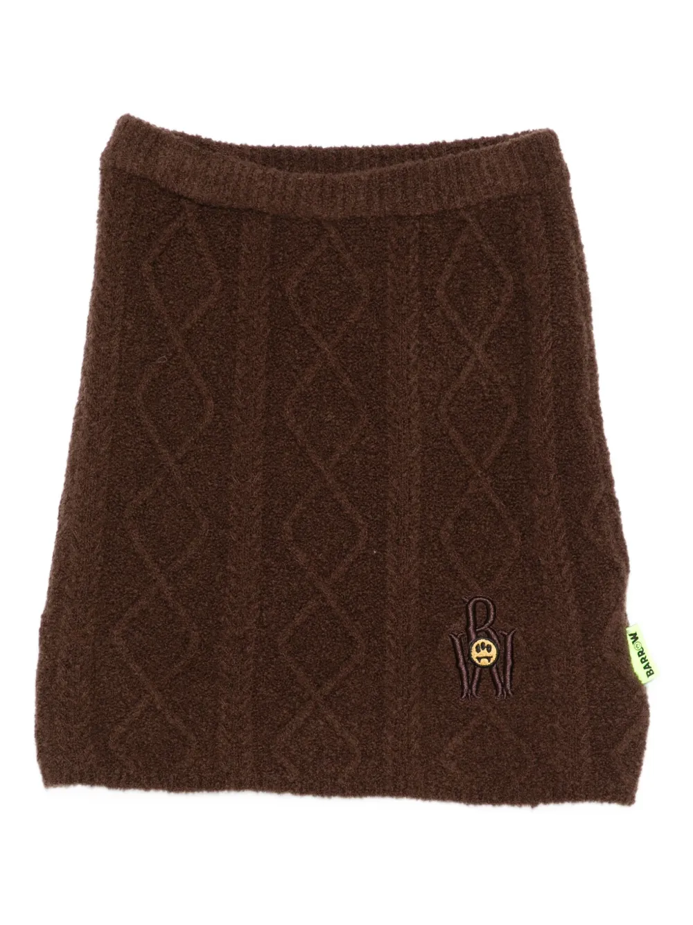 Barrow kids cable knit-embroidered skirt - Marrone