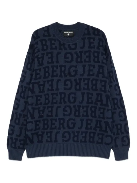 Iceberg jersey con logo en intarsia
