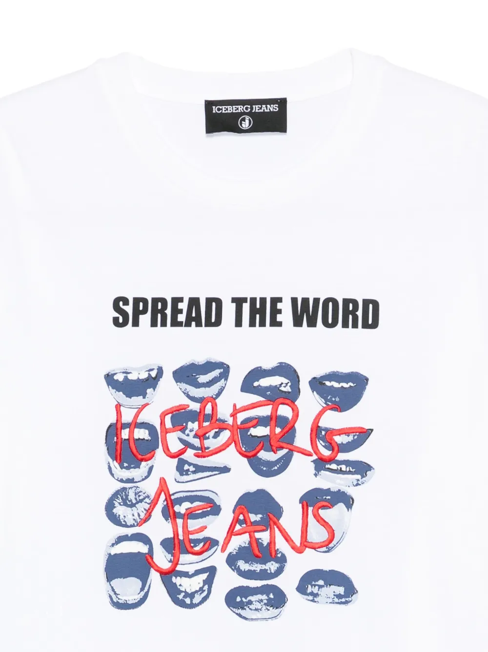 Iceberg T-shirt met mondprint Wit