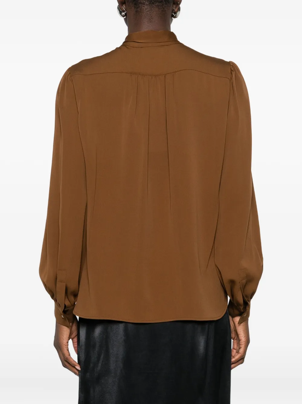 Max Mara Bow-detailing Buttoned Blouse In Brown