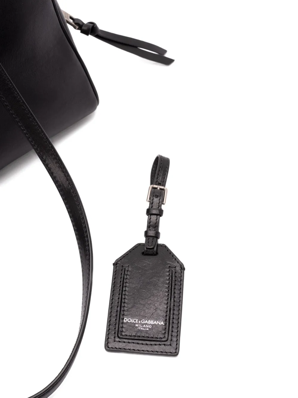 Dolce & Gabbana Leather Travel Bag In Black