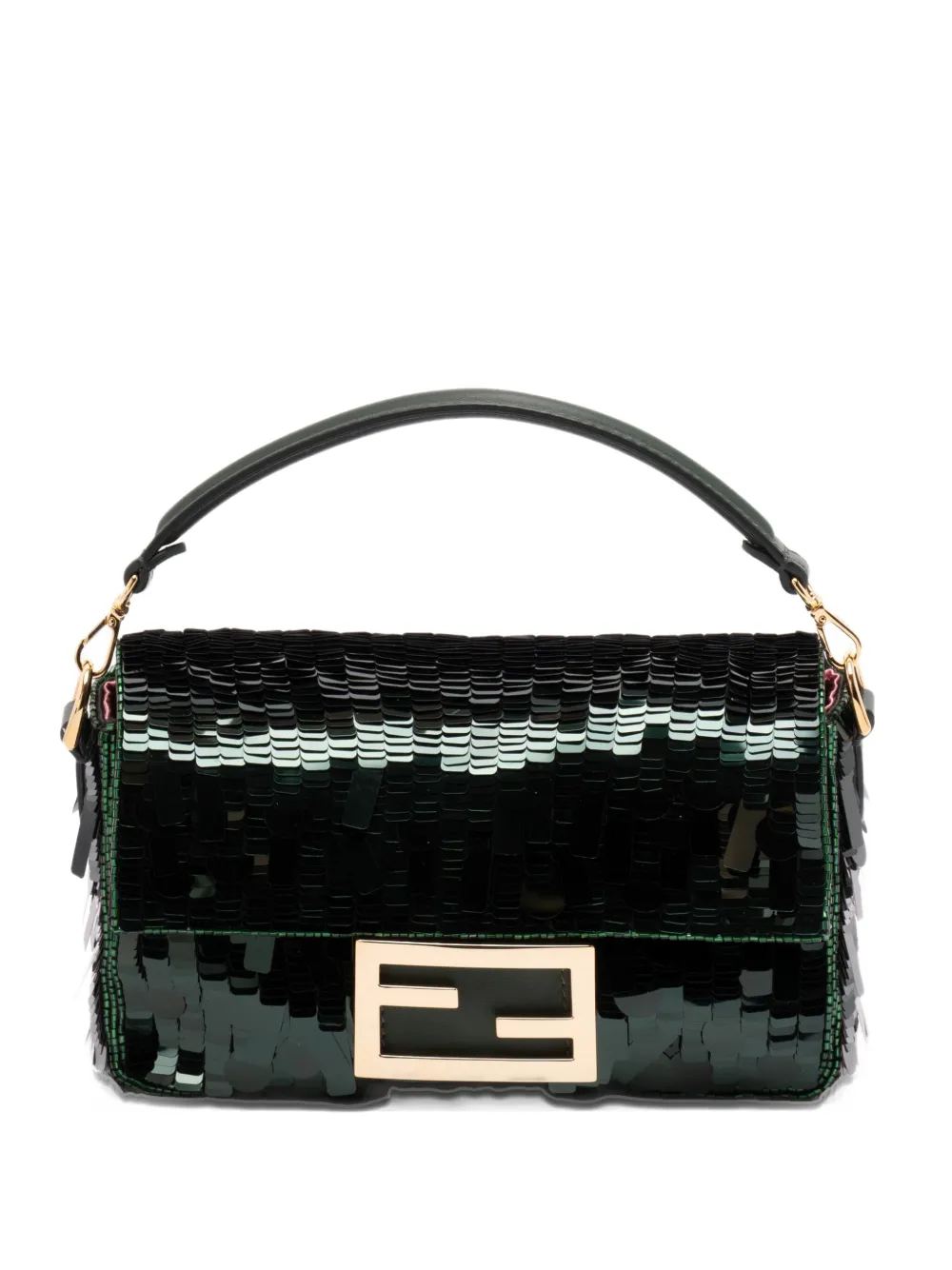 FENDI Sequinned Logo Shoulder Bag | Green | Image 1