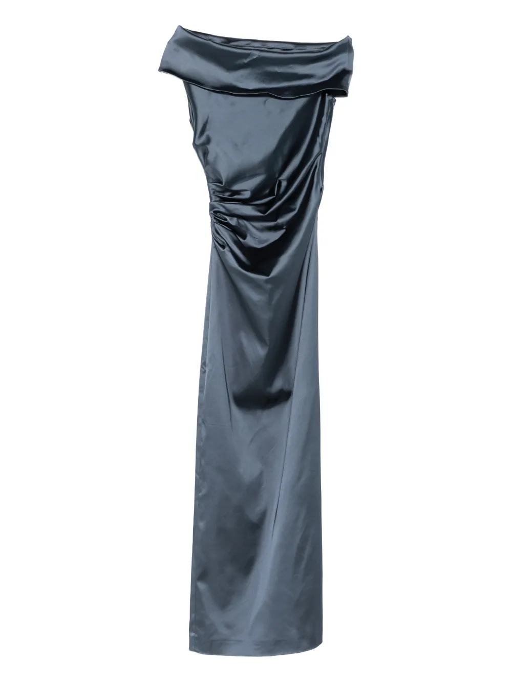 Max Mara robe drapée à épaules dénudées | bleu | Image 1