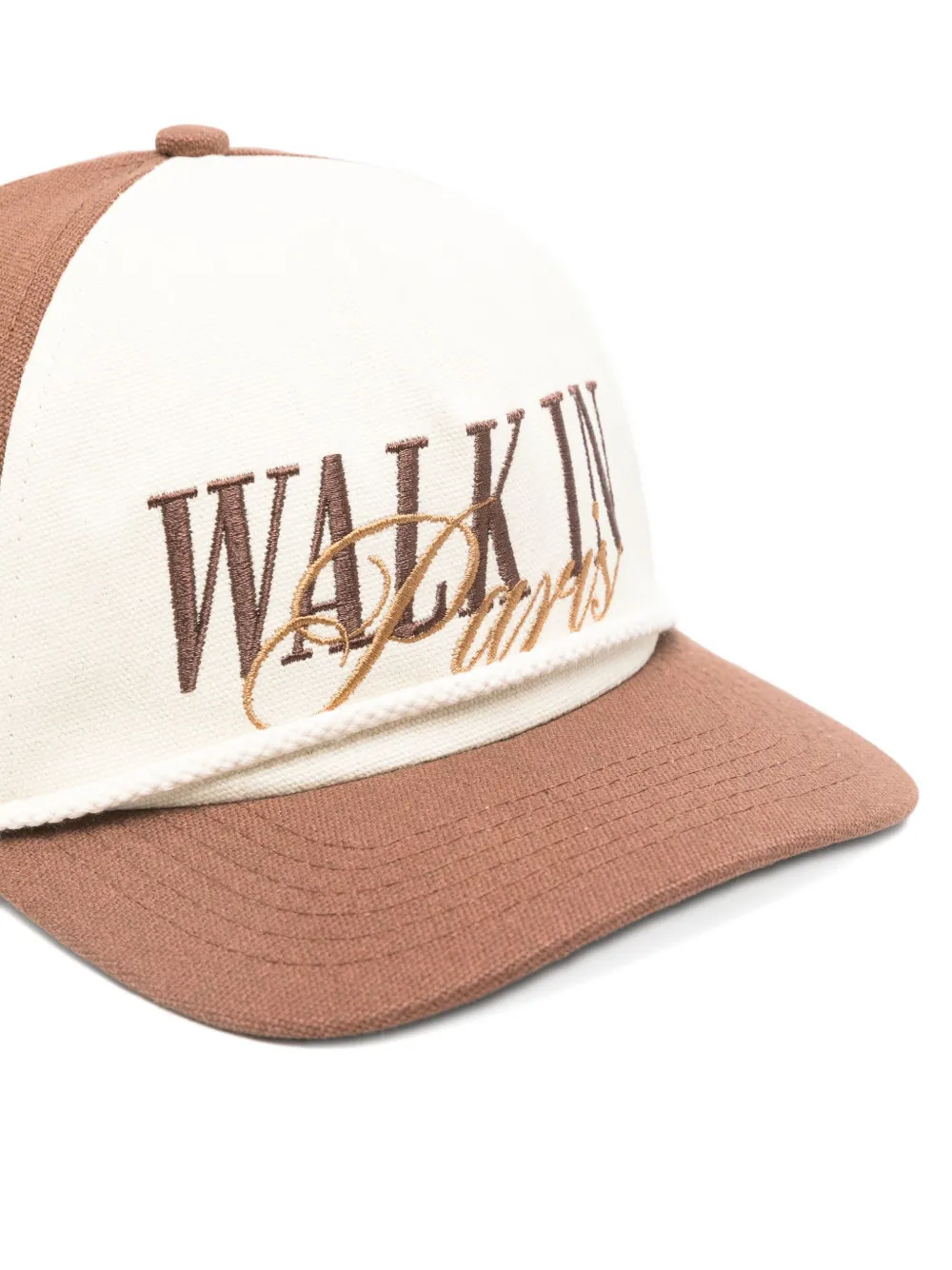 Walk In Paris Logo-embroidered Baseball Cap In Brown