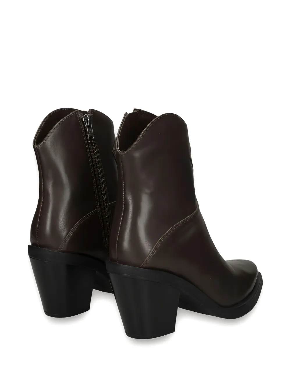 Ash Short Brown Leather Boots In Brown