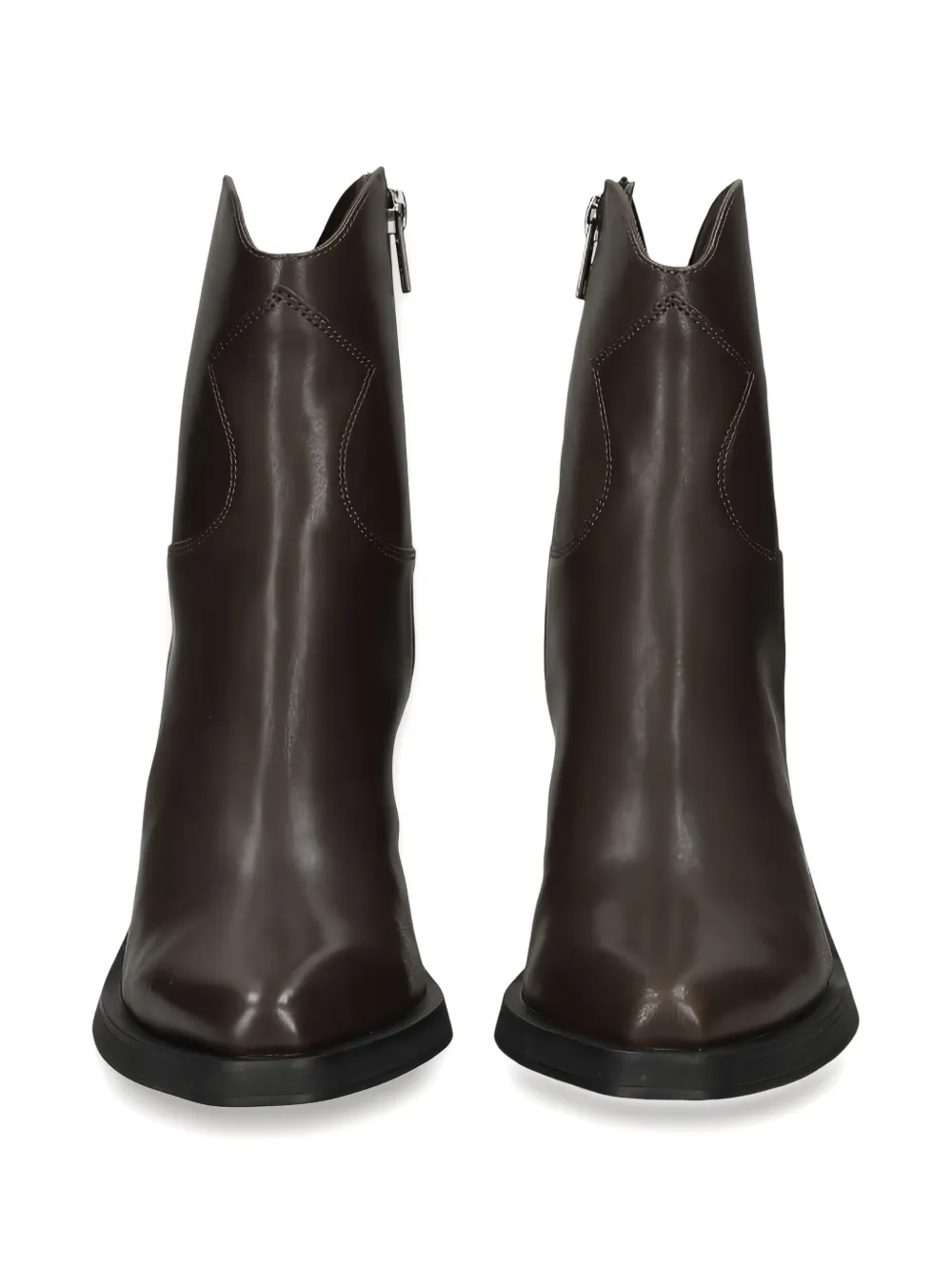 Ash Short Brown Leather Boots In Brown