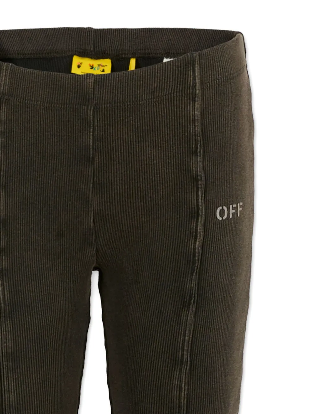 Off-White Kids Geribbelde legging met split Grijs