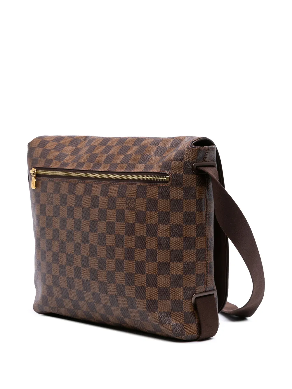 Pre-owned Louis Vuitton 2009 Damier Ebene Brooklyn Mm Crossbody Bag In Brown