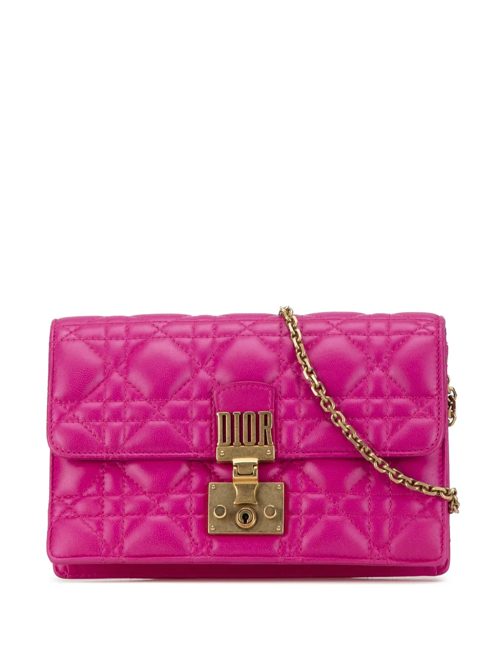 Christian Dior Pre-Owned 2018 Lambskin Cannage DiorAddict Wallet on Christian Dior Pre-Owned 2018 Lambskin Cannage DiorAddict Wallet on