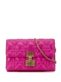 Christian Dior Pre-Owned 2018 Lambskin Cannage DiorAddict Wallet on Chain crossbody bag - Pink